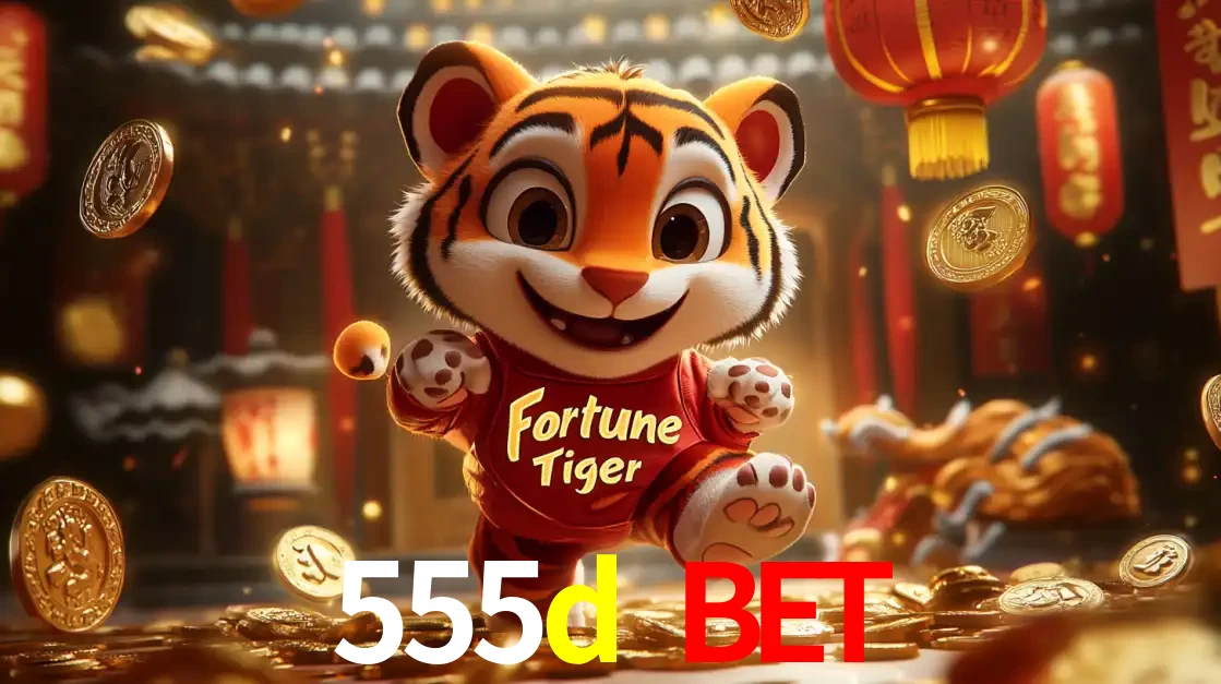 O alegre personagem do Fortune Tiger correndo sobre um caminho de moedas de ouro, simbolizando os grandes prêmios e a diversão do popular jogo de slot do 555d bet.