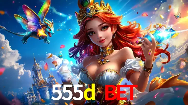 A princesa de um reino de fantasia mágico, com seu pequeno dragão, apresentando um mundo de prêmios encantados nos jogos de caça-níqueis do cassino 555d bet.