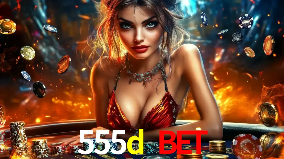 Mulher em uma mesa de cassino com pilhas de fichas e um fundo de fogo, pronta para uma rodada de altas apostas nos jogos de mesa emocionantes do cassino 555d bet.