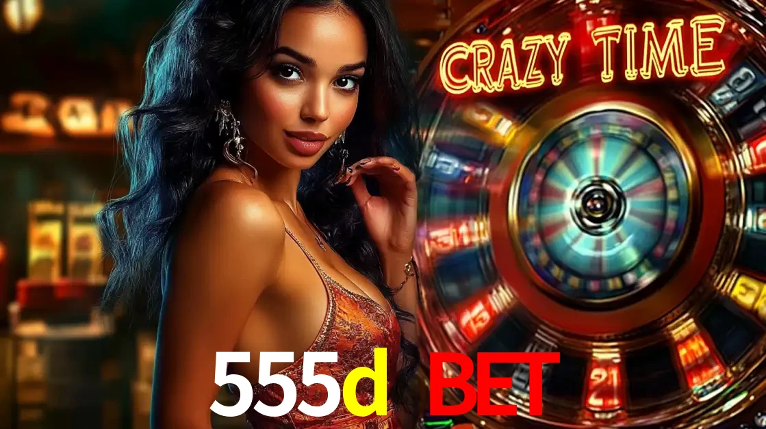 Mulher elegante ao lado da vibrante roda da fortuna do jogo de cassino ao vivo Crazy Time, um dos game shows mais populares e cheios de prêmios do 555d bet.