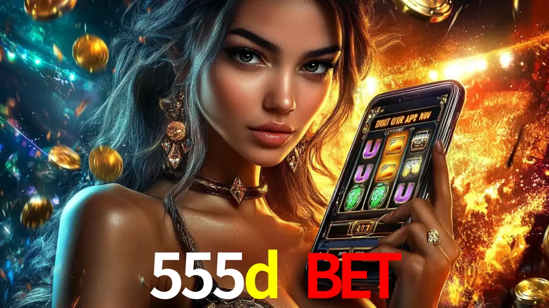 Mulher elegante mostrando um jogo de caça-níqueis em seu smartphone, destacando a experiência de cassino móvel oferecida pelo aplicativo 555d bet.